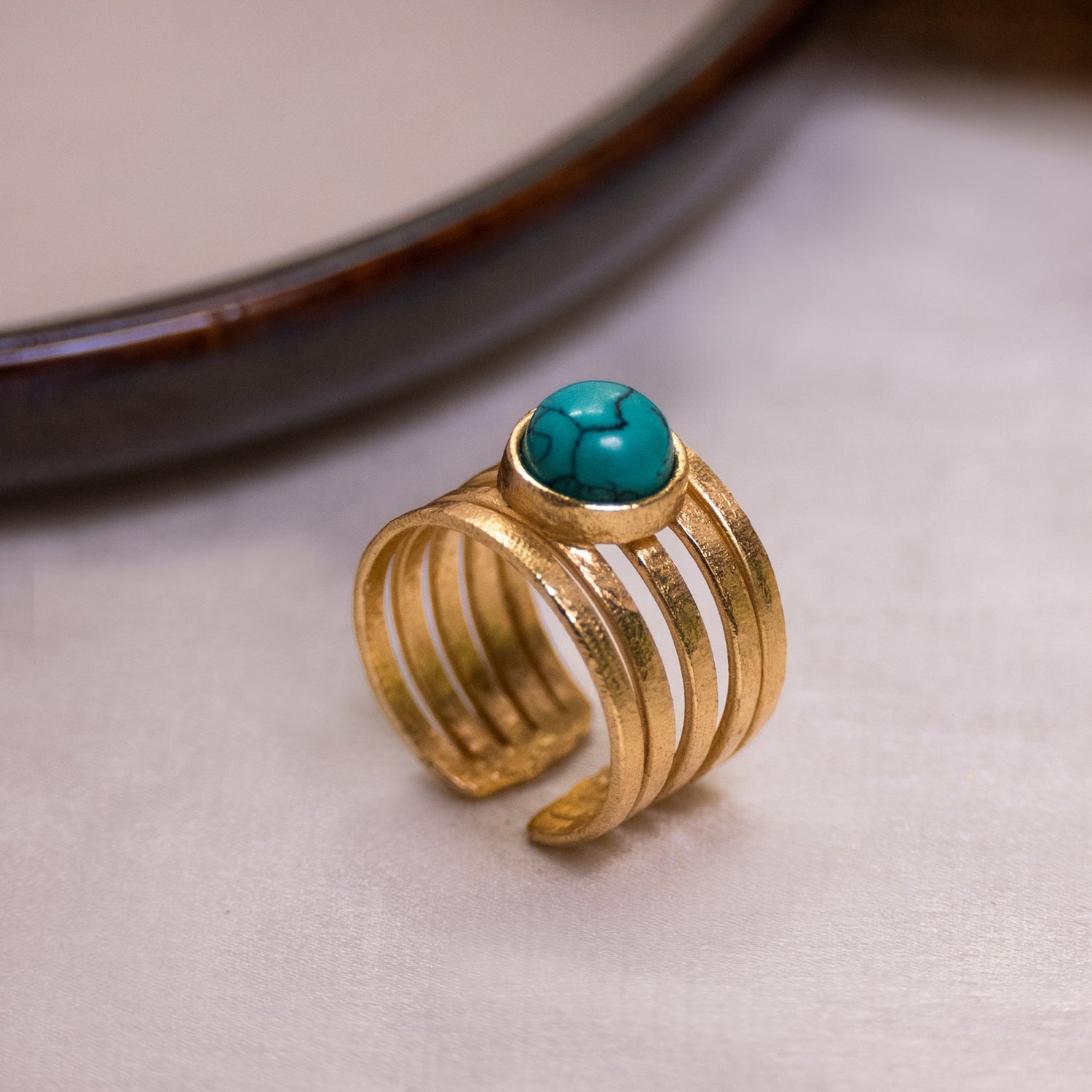 18K Gold Plated Brass Ring Collection 