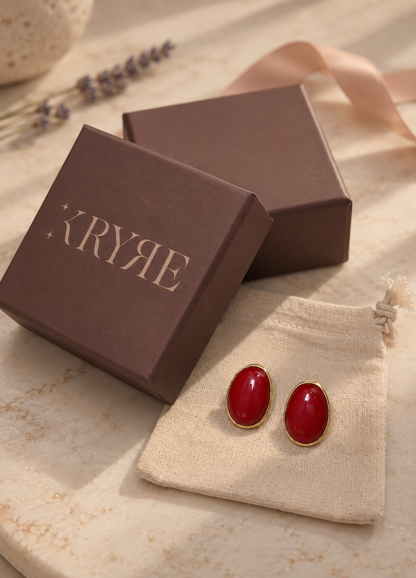 Rouge Stone Earrings